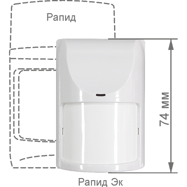 ИК извещатель с питанием по шлейфу сигнализации, компактный. 15 м. Антисаботажная зона. 70 мкА. Тампер.От –40?С до +70?С. Кронштейн.