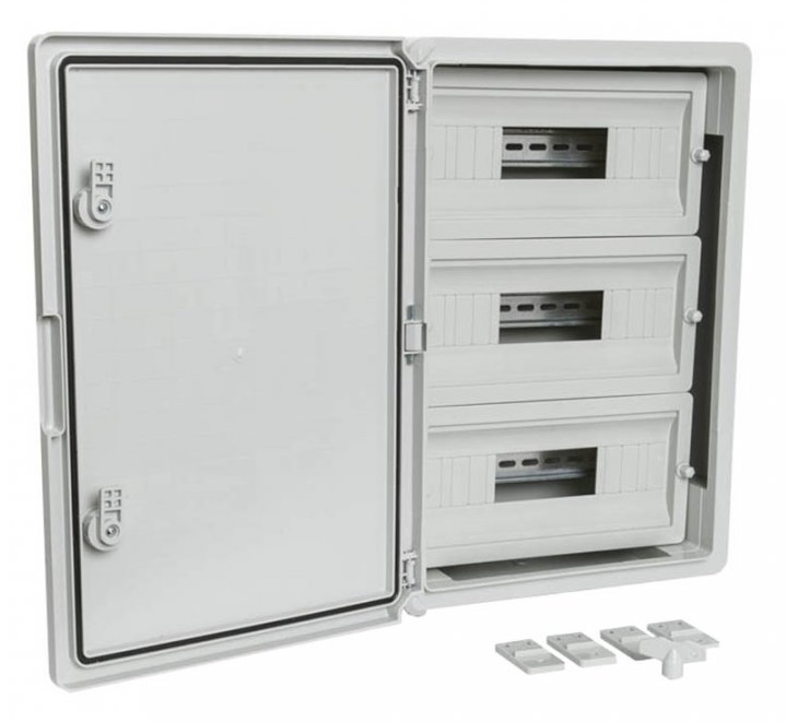 Корпус пластиковый распределительный ЩРН-45 IP65 серая дверь 500х350х190