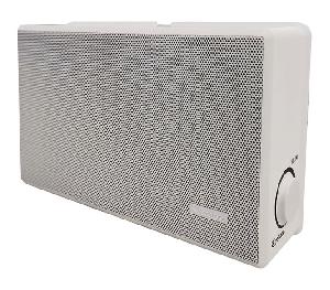 Настенный громкоговоритель с аттенюатором. Мощность 6 Вт/3 Вт - 100 В. Корпус пластик, решётка-металл, цвет - белый