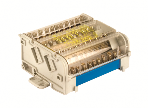 Блок распределения многополюсный 2 полюса, 100А 2/50кв.мм, 7/25кв.мм