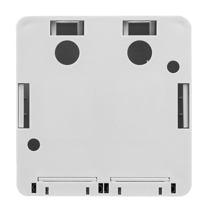 Коробка настенная, 2 порта, шторки, белый