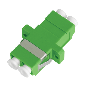 Адаптер волоконно-оптический, соединительный, одномодовый, LC/APC-LC/APC, двойной, пластиковый, зеленый, уп-ка 2шт.