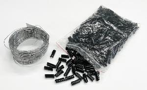 Комплект монтажных частей для крепления ЛИАНА-ЧЭ к заграждению с помощью втулок и стальной оцинкованной проволоки.