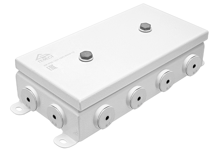 Коробка монтажная общепромышленные, оцинкованная сталь 1,2мм, IP66, 123х240х62 мм, 12 вводов, диаметр присоединяемого кабеля: М20 (8-13), (Р) - резиновый ввод