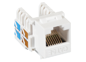 Модуль-вставка типа Keystone, Кат.5e, 100МГц, RJ45/8P8C, 110/KRONE, T568A/B, неэкранированный, белый, уп-ка 10шт.