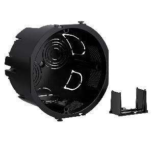 Подрозеточная коробка для сплошных стен, черная, под 2 модуля