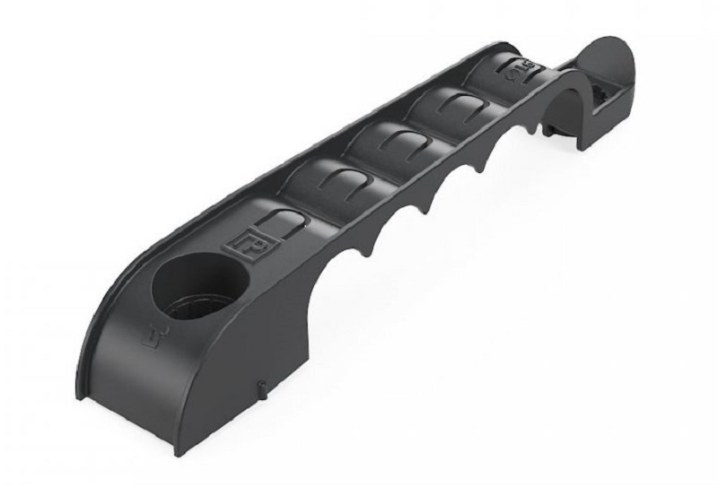 Держатель труб для прямого монтажа односторонний на 5 мест чёрный d16 (30шт/уп)