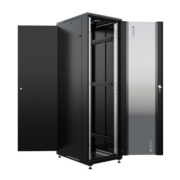 Шкаф напольный универсальный серверный 42U 600х800мм, дверь стеклянная