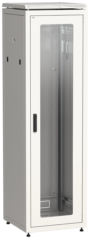 Шкаф сетевой напольный 19" LINEA N 42U 600х600 мм стеклянная передняя дверь, задняя металлическая серый