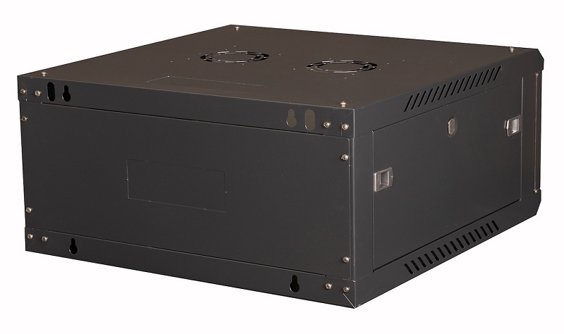 Шкаф 19" телекоммуникационный настенный, 4U 280х600х600 мм, дверь перфорация, черный