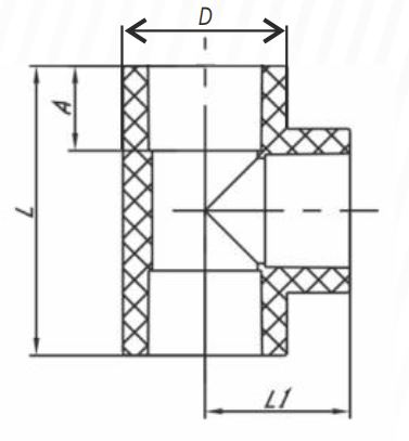 Тройник ПП D40х40х40