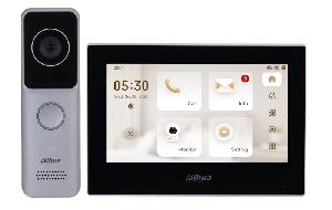 Комплект видеодомофона DHI-VTO2311R-WP + DHI-VTH2621G-WP Wi-Fi панель DHI-VTO2311R-WP, 2-МП HD CMOS-камера, Wi-Fi 2,4 ГГц, 1 порт Ethernet RJ-45 10/100 Мбит/с, считыватель IC-карт, кнопка выхода, Micro SD (макс. 256 ГБ), –40...+60 °C, 160х50х30 мм. Wi-Fi монитор DHI-VTH2621G-WP, 7" емкостный сенсорный ЖК-экран, 1024×600, подключение Wi-Fi, 6 тревожных входов, 1 тревожный выход, 1 RJ-45 (10 Мбит/с, 100 Мбит/с), -10...+55 °C, 190х135х26 мм.