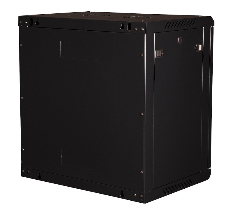 Шкаф 19" телекоммуникационный настенный, 12U 635х600х450 мм, дверь стекло, черный