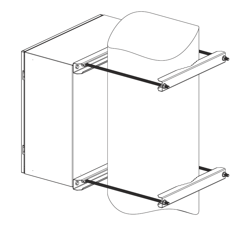 Комплект крепления двойной на столб для шкафов EMW шириной 600 мм
