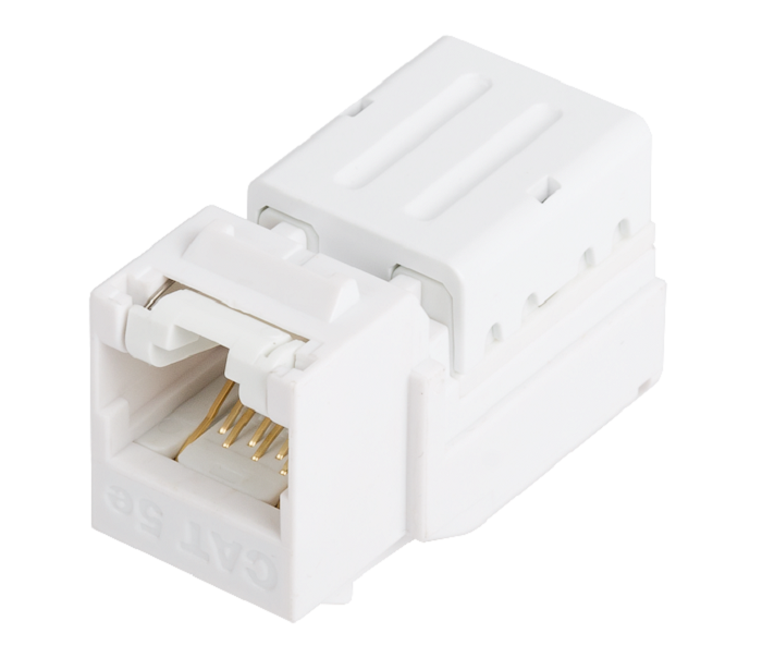 Модуль-вставка типа Keystone, Кат.5е (Класс D), 100МГц, RJ45/8P8C, FT-TOOL/110/KRONE, T568A/B, неэкранированный, со шторкой, белый