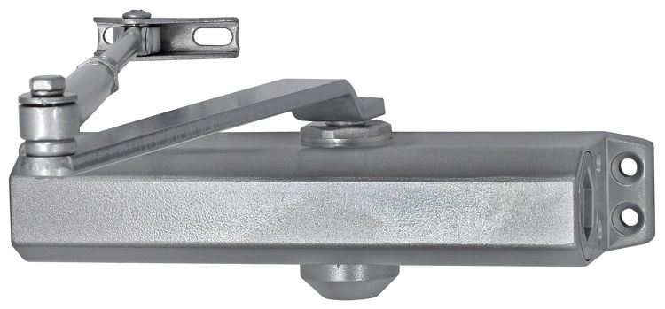 Доводчик двери c тягой EN5, 80 - 110 кг, 1250 мм, 2-х скор., серебряный