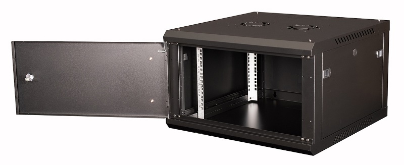 Шкаф 19" телекоммуникационный настенный, 6U 368х600х600 мм, дверь металл, черный