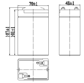 Аккумулятор 4,5А/ч, 6В, (FORS 6045), 70х47х107 мм, вес 0,74 кг
