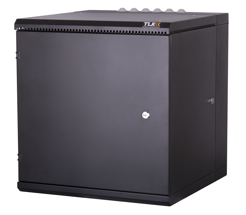 Настенный двухсекционный шкаф 19", 9U, металлическая дверь, промышленный, степень защиты IP55, Ш600хВ504хГ600мм, черный.