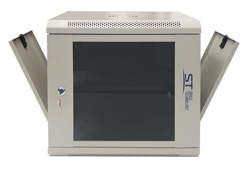 Настенный шкаф 19, 9U, Тип двери: Стеклянная с ударопрочным тонированным стеклом, Высота: 450 мм, Глубина: 400 мм, Ширина: 530 мм, Статическая нагрузка: 90 (стена), 300 (опоры) кг, Цвет: Серый, IP20, Климатическое исполнение: УЗ, 1 полка в комплекте