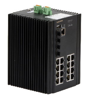 Управляемый промышленный L3 коммутатор 16*10/100/1000Мбит/с PoE (af/at), 4*1/2.5/10Гбит/с SFP+, Крепление на DIN-рейку, 2*ввода питания, питание 44-57В (блок питания 370Вт поставляется отдельно), -40С +70С.
