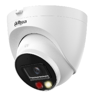 Уличная купольная IP-видеокамера Full-color с ИИ, 8Мп; 1/2.7”; 2.8мм; WDR(120дБ); 0.008лк@F1.6, H.265+, H.265, H.264+, H.264, MJPEG; 2 потока до 8Мп@250/с; видеоаналитика: SMD Plus (Умная детекция движения), охрана периметра; ИК-подсветка до 30м, LED-подсветка до 30м; встроенный микрофон; MicroSD до 256Гбайт; IP67; 12В(DC), PoE; корпус: металл, пластик