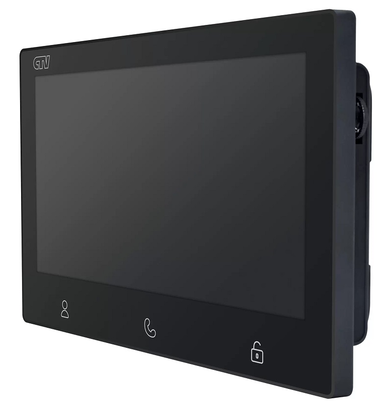 Монитор видеодомофона, сенсорное управление, 7" IPS, 1024х600, до 2 панелей, до 2 видеокамер, поддержка форматов AHDи CVBS с разрешением 1080p/720p/960H, режим ожидания с индикацией времени, графическое меню, встроенный источник питания
