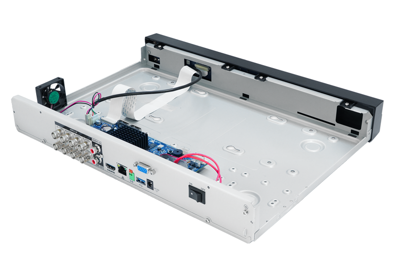 Видеорегистратор аналоговый до 8 каналов BNС; формат сигналов: HDCVI/CVBS/HDTVI/AHD/IP H.264; резрешение записи 8 Мп; Ethernet; 2 SATA порта до 8 Tб; 1 RS485; 1 USB2.0; 1 USB 3.0;&nbsp;&nbsp;DC12V/4A