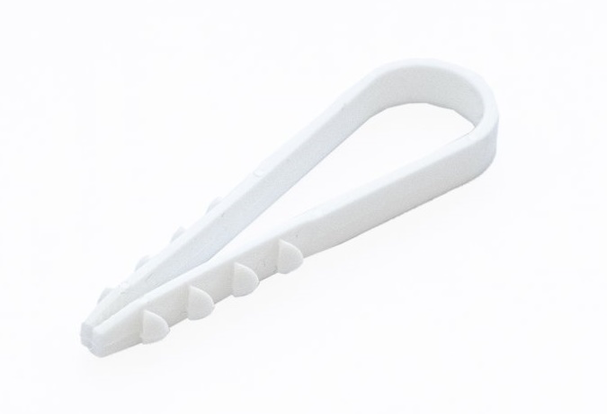 Дюбель-хомут для круглого кабеля d11-18 мм белый (10 шт/уп)