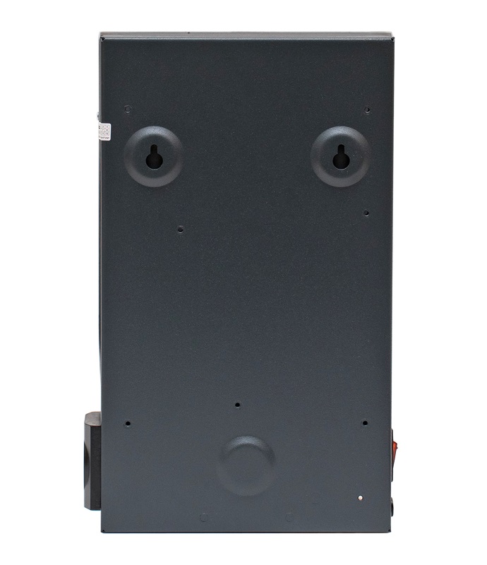 Стабилизатор переменного напряжения инверторный (с двойным преобразованием) однофазный, чистая синусоида; P-нагр.1 кВА/0.8 кВт, U-вх.90…310В, U-вых.220…230 В (с шагом 1 В), I-вых.4.5 А; IP20, t-раб.+5…+40°C, 300х180х96мм