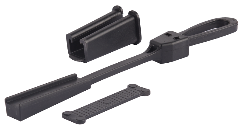 Зажим натяжной для плоского кабеля, пластиковый, максимальный размер кабеля 5x12 мм, максимальная рабочая нагрузка 0.6 кН