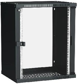 ITK Шкаф LINEA WE 15U 600x450мм дверь стекло черный, для оборудования общей массой не более 50 кг.