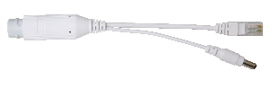 PоE сплиттер; IEEE 802.3af; 1хRJ45 входное напряжение DC 48 В(15Вт); 1х 2.1x5.5x12мм выходное напряжение DC 12В/1А; Метод A/B; -45...+45; 105x18 мм.