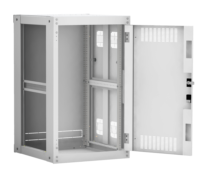Напольный шкаф 19", 18U, металлическая дверь, цельнометаллические стенки, Ш600хВ974хГ800мм, в разобранном виде, серый
