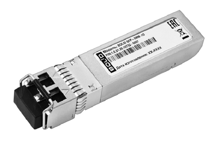 Модуль SFP+ предназначен для передачи и приема оптических сигналов между сетевыми устройствами, соединенными волоконно-оптическими линиями связи. Поддерживает передачу данных со скоростью до 10 Гб/с по одномодовому оптоволокну на расстояние до 300 м.