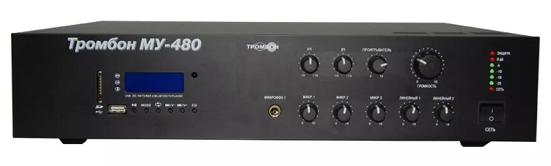 Тромбон-МУ-480 - Усилитель-микшер музыкальный с номинальной выходной мощностью 480 Вт Усилитель-микшер музыкальный с номинальной выходной мощностью 480 Вт