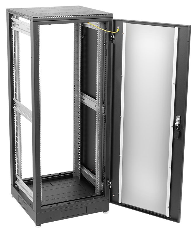 Шкаф телекоммуникационный напольный 36U (600 × 800) дверь стекло, чёрный