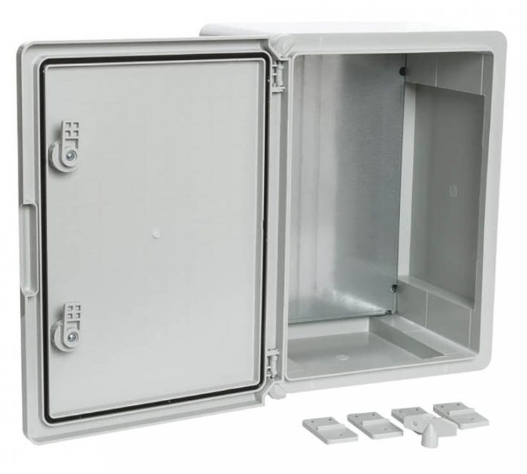 Корпус пластиковый с монтажной панелью ЩМП IP65 серая дверь 400х300х220