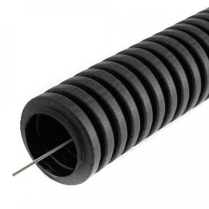 Труба гофрированная ПВХ легкая 350 Н черная с/з d20 мм (100 м/уп)