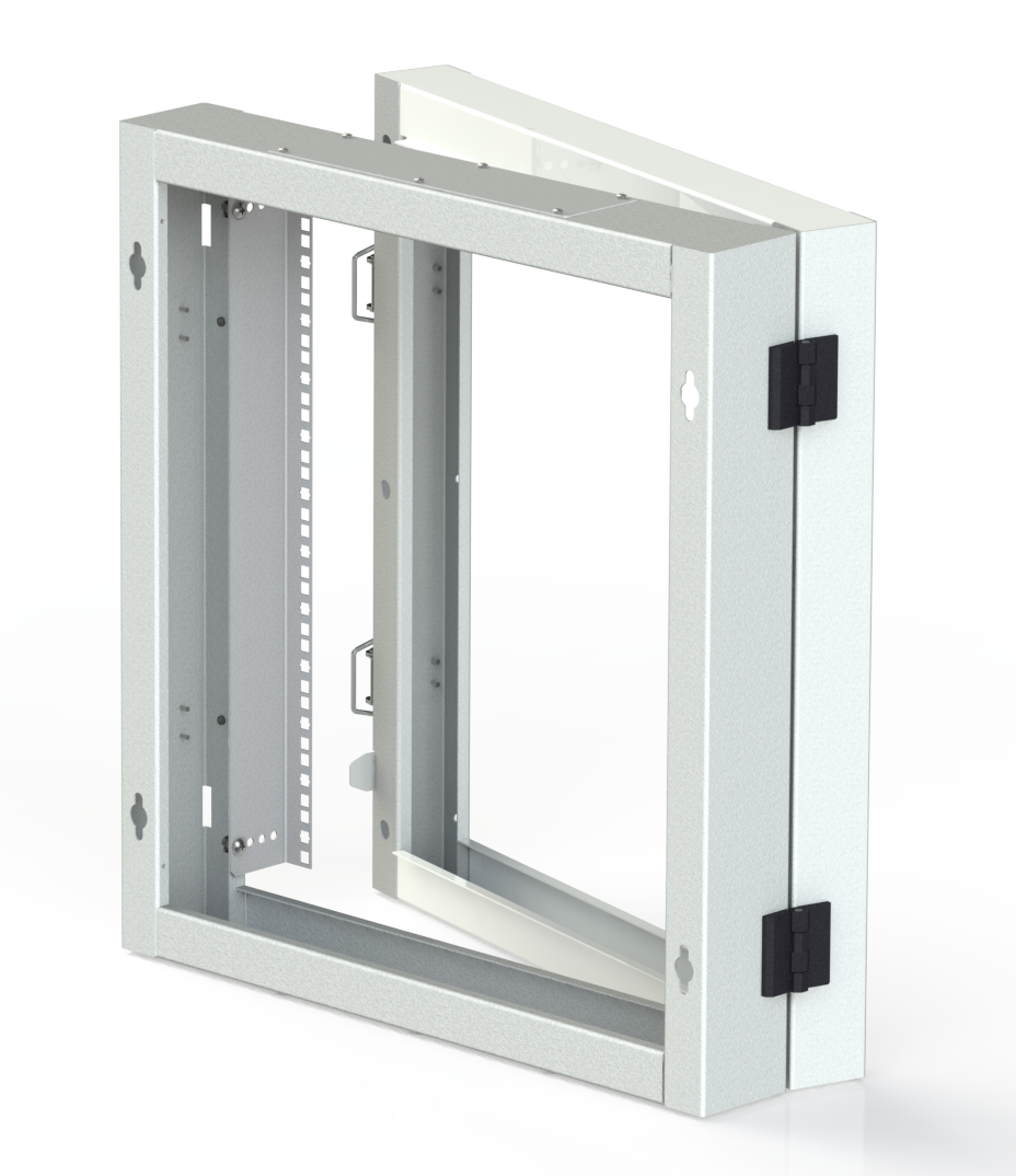 Пристенная поворотная секция TLK 19", 12U, Ш600хВ636хГ156мм, 1 пары L-образных монтажных направляющих, серый RAL 7035.