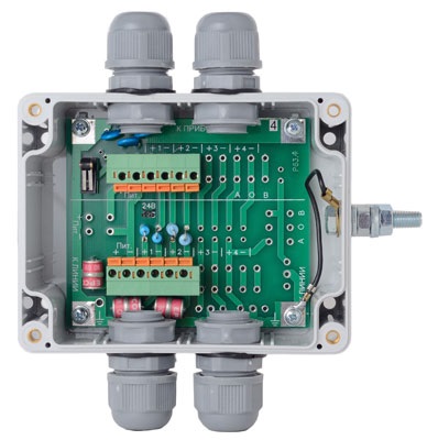 Бескорпусной модуль грозозащиты 4 шлейфа, линия питания 24 В