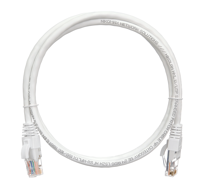 Патч-корд 0,5 метра U/UTP 4 пары, Кат.5е, LSZH, 2хRJ45/8P8C, T568B, Molded, белый