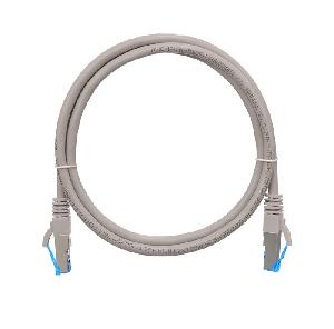 Коммутационный шнур S/FTP 4 пары, Кат.6 (Класс E), 250МГц, 2хRJ45/8P8C, T568B, заливной, с защитой защелки, многожильный, BC (чистая медь), 26AWG (7х0,165мм), LSZH нг(А)-HFLTx, серый, 2м