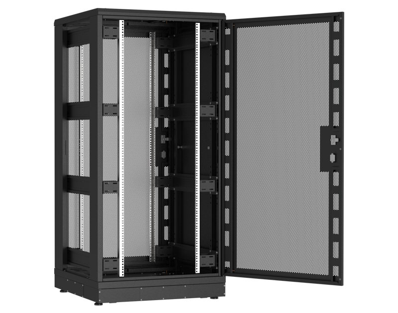 Напольный шкаф 19", 33U, перфорированные двери, металлические стенки, Ш800хВ1610хГ800мм, в разобранном виде, черный