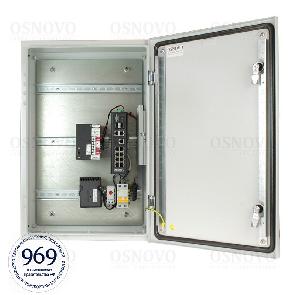 Уличный управляемый (L2+) коммутатор на 12 портов с термостабилизацией на базе уличной станции OSNOVO OS-46T1. Порты: 2xGE (10/100/1000Base-T) с PoE BT (до 90W) + 6xGE (10/100/1000Base-T) с PoE (до 30W) + 2xGE RJ45 (10/100/1000Base-T)+ 2 GE SFP (1000Base-X).