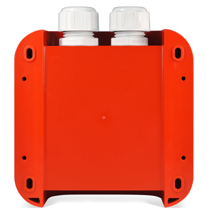 Извещатель пожарный ручной адресный  со встроенным разделительно-изолирующим блоком, питается по двухпроводной линии от «С2000-КДЛ», до 127 адресов. Защита оболочки IP67