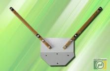 Узел с двумя стеклопластиковыми консолями для крепления двух блоков&nbsp;&nbsp;на плоскость заграждения [крепление двух БПРД (БПРМ) смежных участков], стены здания&nbsp;&nbsp;или на другие электропроводные предметы.