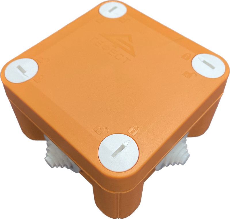 Коробка монтажная огнестойкая из АБС пластика, 95х95х52, IP55