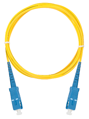 Шнур волоконно-оптический, соединительный, одномодовый 9/125мкм, стандарта OS2, SC/UPC-SC/UPC, одинарный, полимерный материал нг(A)-HF, 2мм, желтый, 3м