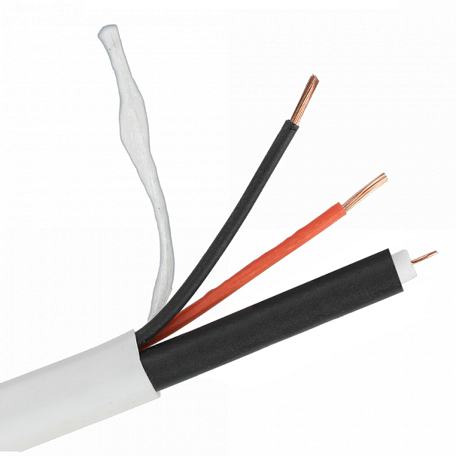 Кабель для видеонаблюдения РК 75+2х0,75, PVC, внутренний. 200м.